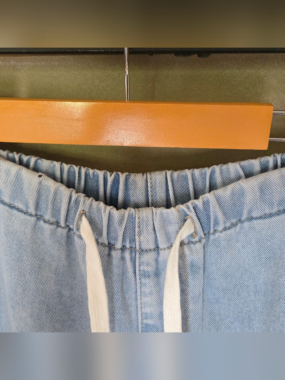 NWOT!! Kuwalla | Sample Sale Light Wash Wide Leg Drawstring Denim Pants, Size 30 - Picture 4 of 11